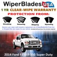 thumbnail image 2 of 2014 Ford F350 F-350 Super Duty Beam Wiper Blades Wipers w/1yr Warranty (Set of 2) (WiperBladesUSA), 2 of 5