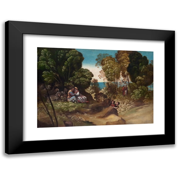 Dosso Dossi 14x11 Black Modern Framed Museum Art Print Titled - The Three Ages of Humans