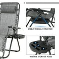 thumbnail image 3 of FDW Zero Gravity Lawn Lounge Chairs Set of 2 with Pillow and Cup Holder,Grey, 3 of 7