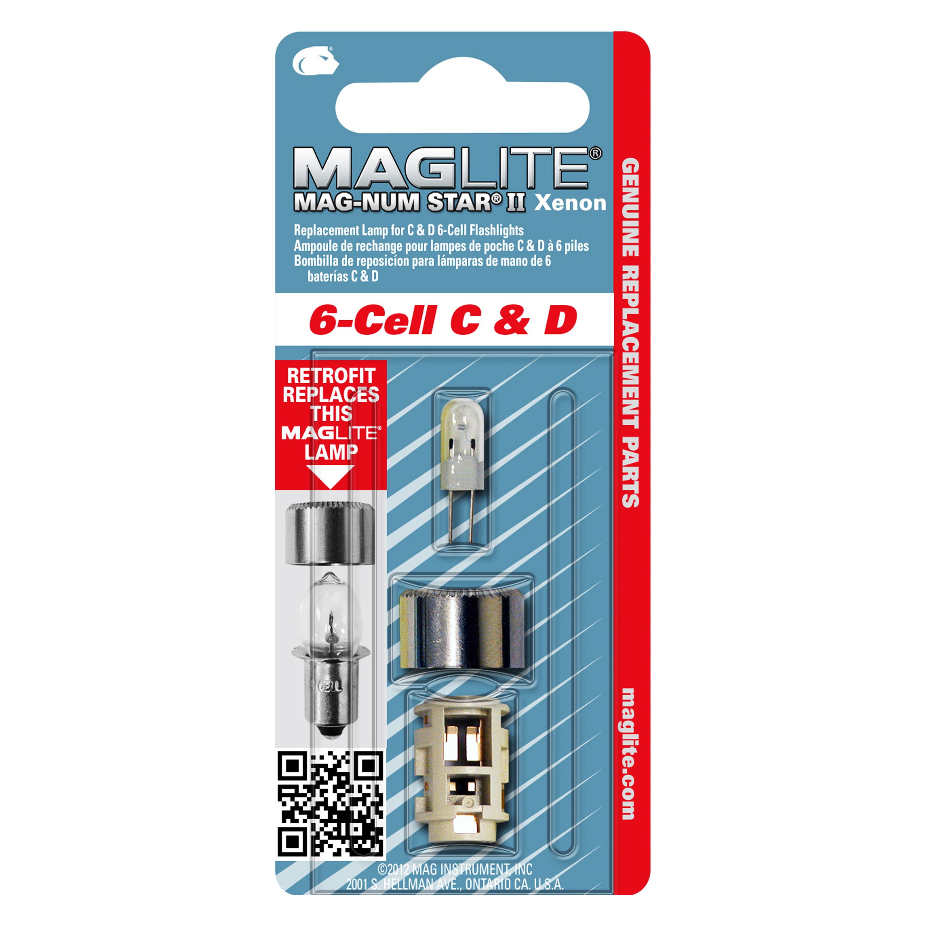 Maglite Replacement Lamp for 6-Cell C & D Flashlight NEW 1 pk LMXA601 