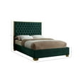 thumbnail image 3 of Meridian Furniture Lana Solid Wood and Velvet Queen Bed in Green, 3 of 3