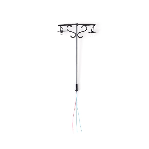 Wosthever Luces de diseño de modelo, lámparas de jardín al aire libre de cabezas, escala, Mini poste de luz en miniatura, patios, , tren, Artesanía Negro (1:87) (Cálido)