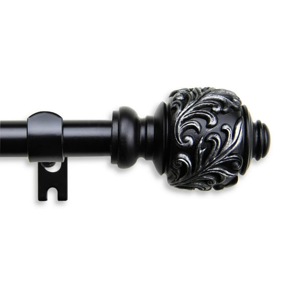 Contemporary Home Living 51.25" Black Solid Contemporary Window Curtain Rod