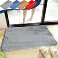 thumbnail image 1 of Alfombra antideslizante para baño | Tapete absorbente de microfibra para bañera, ducha y cocina | Alfombra lavable a máquina | Base de goma | Poliéster suave | 16x24 pulgadas | Gris, marrón, azul, 1 of 8