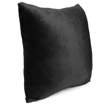 black fluffy pillow case