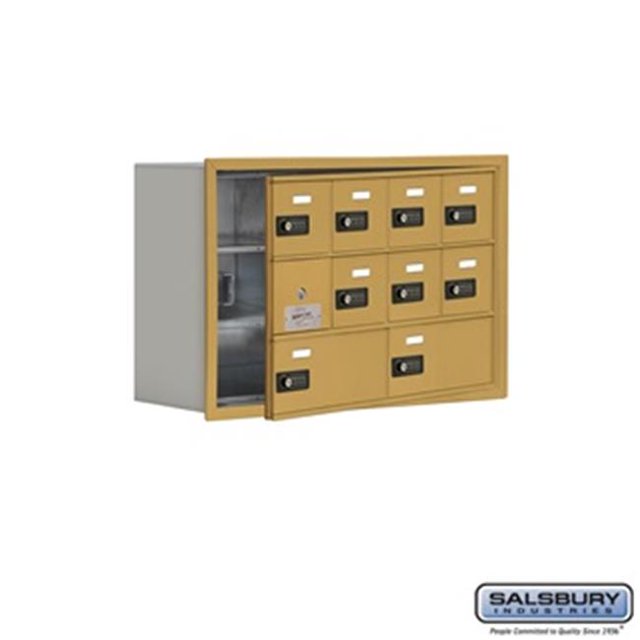 SalsburyIndustries 19138-10GRC Cell Phone Storage Locker With Front Access Panel - 3 Door High Unit, Gold