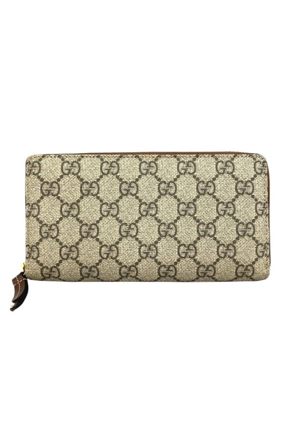 Pre-Owned Gucci GG Supreme 410102 Round Zipper Long Wallet for Men and Women
