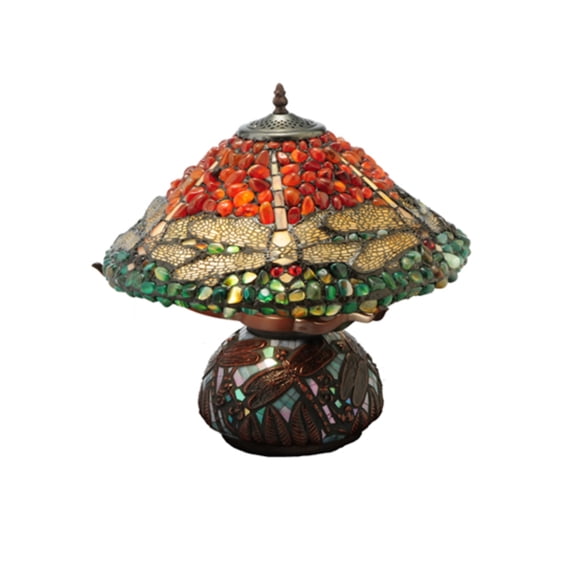 16.5"H Dragonfly Polished Agata Table Lamp