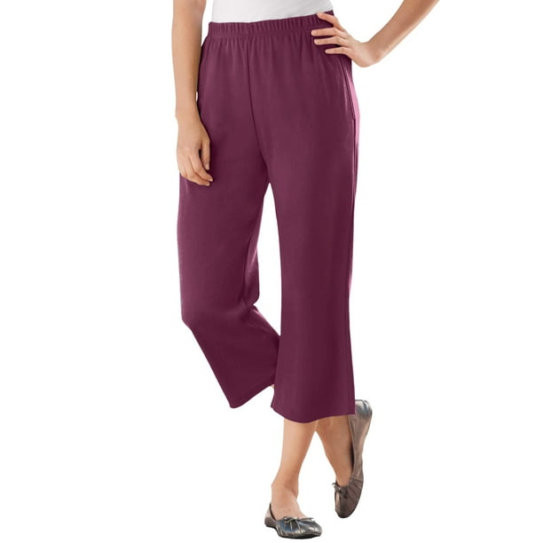 Woman Within Women's Plus Size 7-Day Knit Capri Pants - Walmart.com