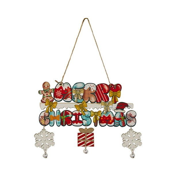 Letrero colgante de madera navideño, decoración colgante de ambiente navideño, puerta de bienvenida navideña Estilo B