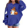 thumbnail image 3 of NEBWOAK Blue Boys Girls Halloween Hoodie, Ghost Jack-O-Lantern Pullover Sweatshirt, Kids Fall Casual Top,Size 3-4T, 3 of 5