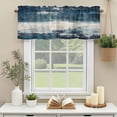 thumbnail image 3 of Abstract White Blue Window Valance Curtain Simple Style Rod Pocket Short Curtain for Living Room, Bedroom & Kitchen Window Decor 42x18in, 3 of 8