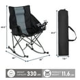 HEQUSIGNS Folding Rocking Camping Chair, Portable Rocker Camp Lawn