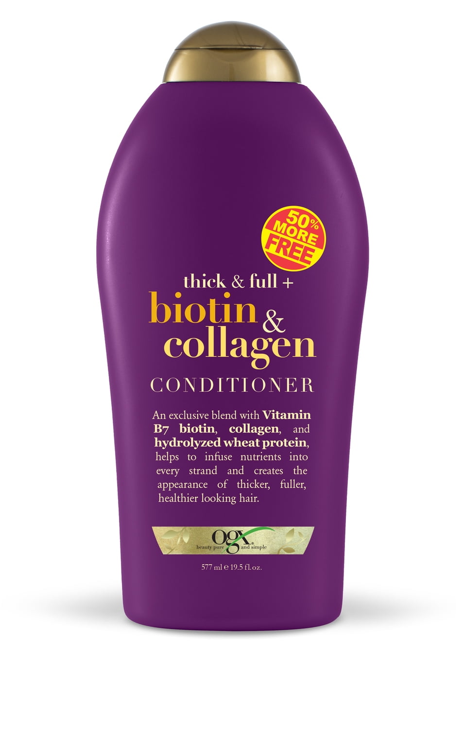 OGX Thick & Full + Biotin & Collagen Volumizing Conditioner for Thin Hair, with Vitamin B7