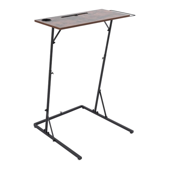Black Indoor Cycling Desk - Adjustable Height Bike Trainer Fitness Desk, Standing Desk for Indoor Cycling and Bike Trainer with Cup Holder & Towel Rack