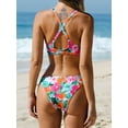 thumbnail image 2 of Cupshe Women's Two Piece Bikini Set Floral Print Knot Bunny Tie, Size XS-XL, 2 of 6