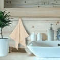 thumbnail image 3 of Luxury Hotel & Spa Towel Turkish Cotton Hand Towels - Beige - Dobby Border - Set of 6, 3 of 5