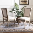 thumbnail image 2 of SAFAVIEH Buchanan 19''H French Linen Rect Side Chair Beige / Rustic Oak, 2 of 7
