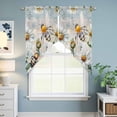 thumbnail image 6 of Summer Botanical Kitchen Window Curtains, Swag Curtains Valance for Bedroom Living Room Bathroom, White Daisy Botanical Bee Farmhouse Rod Pocket Window Treatment Curtain Block Drapes 2 Panels 36"x36", 6 of 9