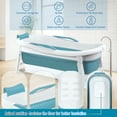 thumbnail image 4 of Happydeer Bathtub 51 inch Portable Foldable Bathtub, Collapsible Tub, No Lid, Double Drainage Design, Blue Pink2, 4 of 8