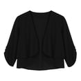 thumbnail image 4 of Linfrsh Cardigan Women Shrug Chiffon Cardigans Open Front Short Sleeve Bolero for Evening Dressy 2026(Black,One Size), 4 of 4
