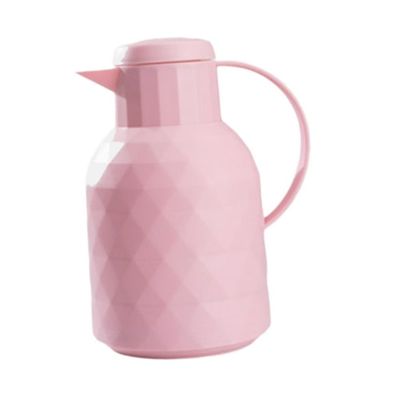Fiocias 1.6L Thermal Coffee Carafe Leakproof Teapot Hot Water Jug Vacuum Insulated Flask Pink