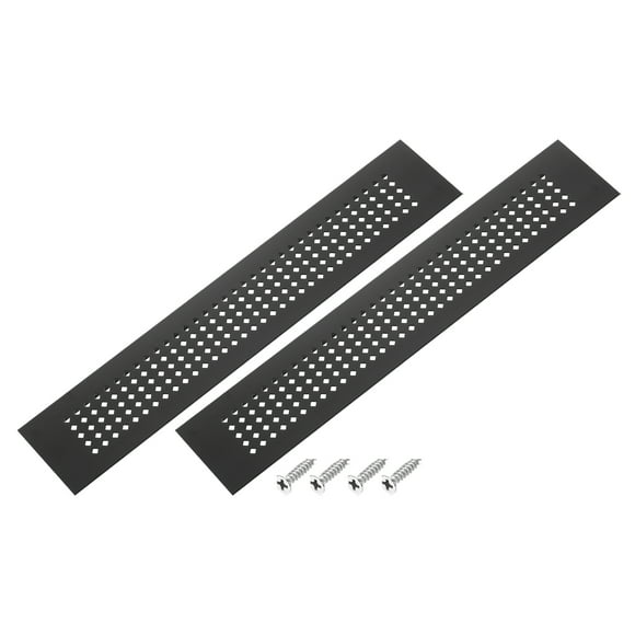 Cubierta de ventilación de puerta Uxcell, rejilla de aluminio para ventilación para armario de 14 x 2 pulgadas en negro