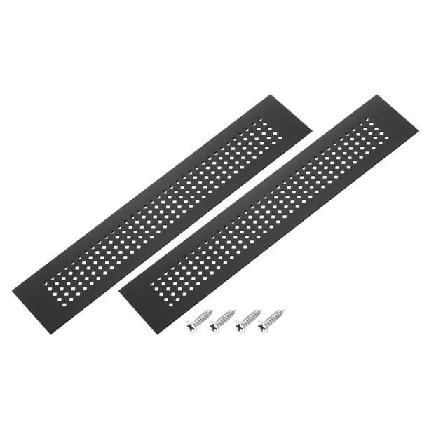 Cubierta de ventilación de puerta Uxcell, rejilla de aluminio para ventilación para armario de 14 x 2 pulgadas en negro