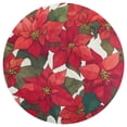 thumbnail image 3 of Christmas Poinsettia Red Flower Round Carpet Circle Rug Outdoor Patio Area Rug Washable Large Area Rugs Hallway Room Decor Fitness Mats, 3 of 8