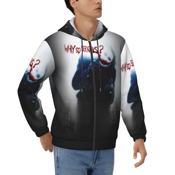 Mens Joker Zip Up Graphic Hoodie with Pockets Comfort Long Sleeve Soft Hoodies