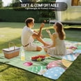thumbnail image 4 of Easter Bunny Outdoor Rug for Patio/Deck/Porch, Non-Slip Large Area Rug 3 x 5 Ft, Farmhouse Colorful Eggs Tulip Wood Grain Green Indoor Outdoor Rugs Washable Area Rugs, Camping Rug Carpet Runner, 4 of 8