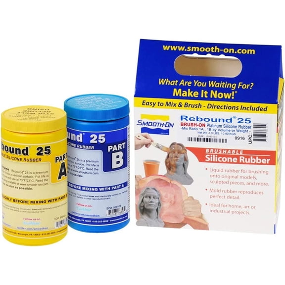 Smooth-On Rebound 25 Brush On Trial Unit Platinum Silicone Moldmaking Rubber