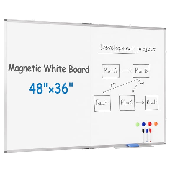 Tacwily Magnetic Dry Erase Whiteboard 48x36 inch with Aluminum Frame, 1 Pack