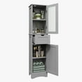 thumbnail image 2 of Topcobe Tall Floor Storage Cabinet with 2 Doors and 1 Drawer for Bathroom, Bathroom Furniture, Bathroom Cabinet Organizer, Gray, 2 of 8