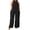 Black, variant on HNMKIU Wide Leg Jumpsuits for Women Sleeveless Loose Solid Color Stretchy with Pockets Plus Size Plus Size Pants Black,L