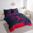 thumbnail image 3 of Homewish Cartoon Baseball Athlete Bedding Comforter Set 7pcs for Kids, Cartoon Ball Gaming Queen Bedding Sets, Navy Red Stripes Reversible Queen Sheet Sets, Luxury Bedroom Decor, 3 of 7