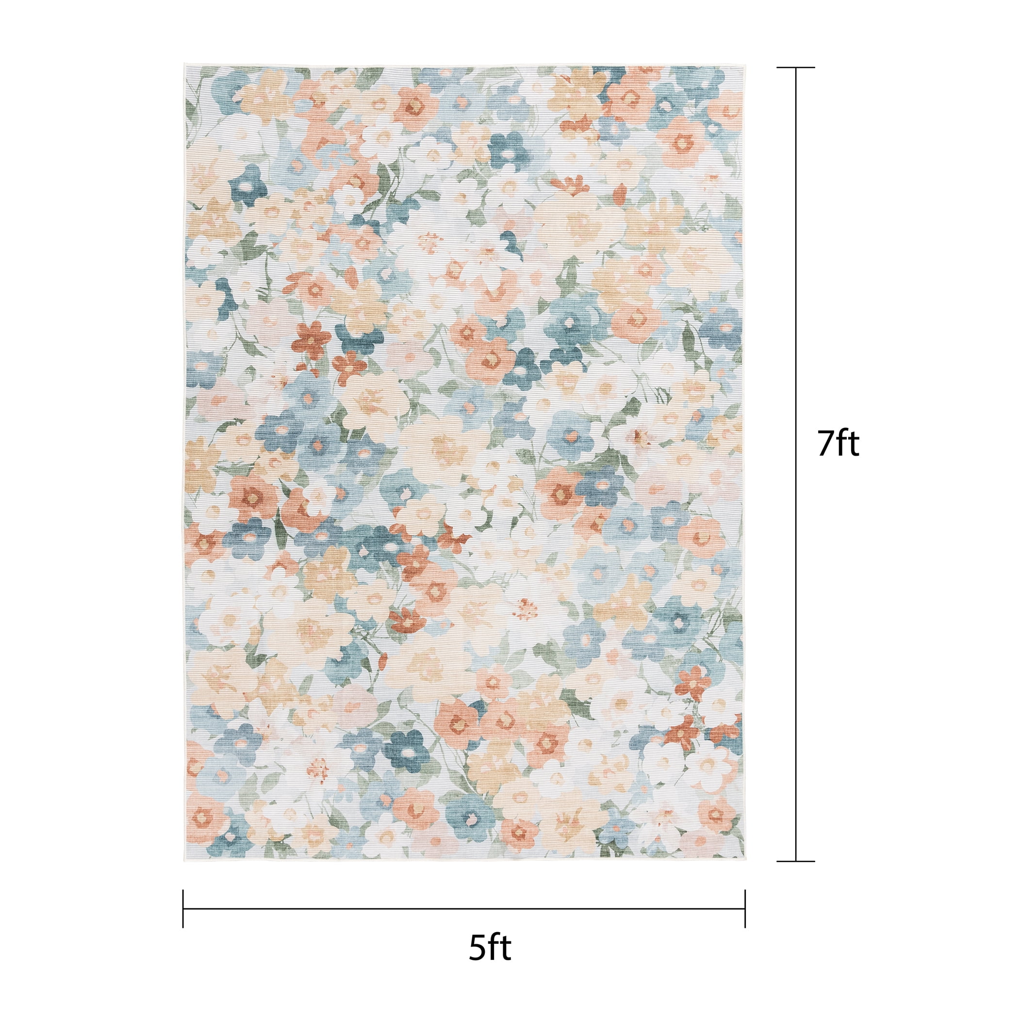 Mainstays 5'x7' Washable Floral Cluster Indoor Area Rug