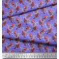 thumbnail image 2 of Soimoi Purple Poly Georgette Fabric Branches & American Robin Bird Print Fabric by Yard 52 Inch Wide, 2 of 3