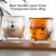 thumbnail image 2 of Advancent Taza de café de doble capa, oso, té, leche, jugo, vaso de cristal, Animal, transparente, aislamiento antiescaldado, vino para el Utensilios de cocina Verde oscuro, 2 of 6