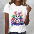 thumbnail image 2 of Enjoytime Cute Tops for Women Easter Bunny Graphic Crewneck Shirt Casual Funny Short Sleeve Tee Shirts, 2 of 5