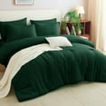 thumbnail image 3 of Full Comforter Set Emerald Green, 7 Pieces Bed in a Bag Bedding Comforter Set with Sheets, All Season Boho 7PC Bed Sets with Comforter, Fitted Sheets, Flat Sheets, Pillow Shams and Pillowcases, 3 of 18