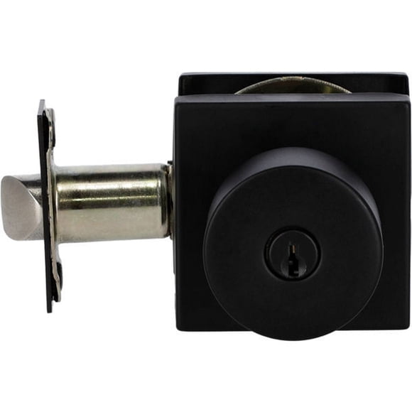 cerradura para entrada 6.5 x 6.5 x 7 cm acero negro mate