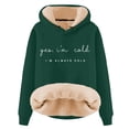 thumbnail image 3 of Womens Sherpa Sweatshirt Long Sleeve Hooded Sweatshirt Warm Hoodies (Green XL), 3 of 3