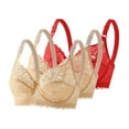 thumbnail image 2 of RongHuan 3 Pack Women's Bra Full Coverage Push Up Underwear Lace Unlined Bralettes Everyday Tshirt Bras, 2 of 5