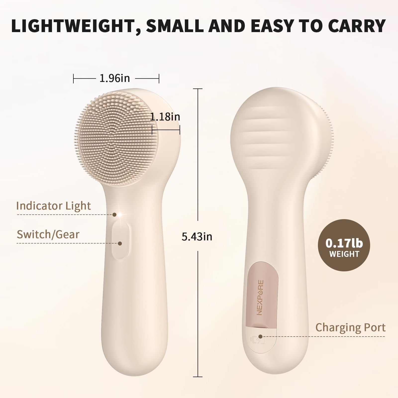 Akisupreme brush script ＆north face NEXPURE Facial Cleansing Brush,IPX7 Waterproof Sonic Face