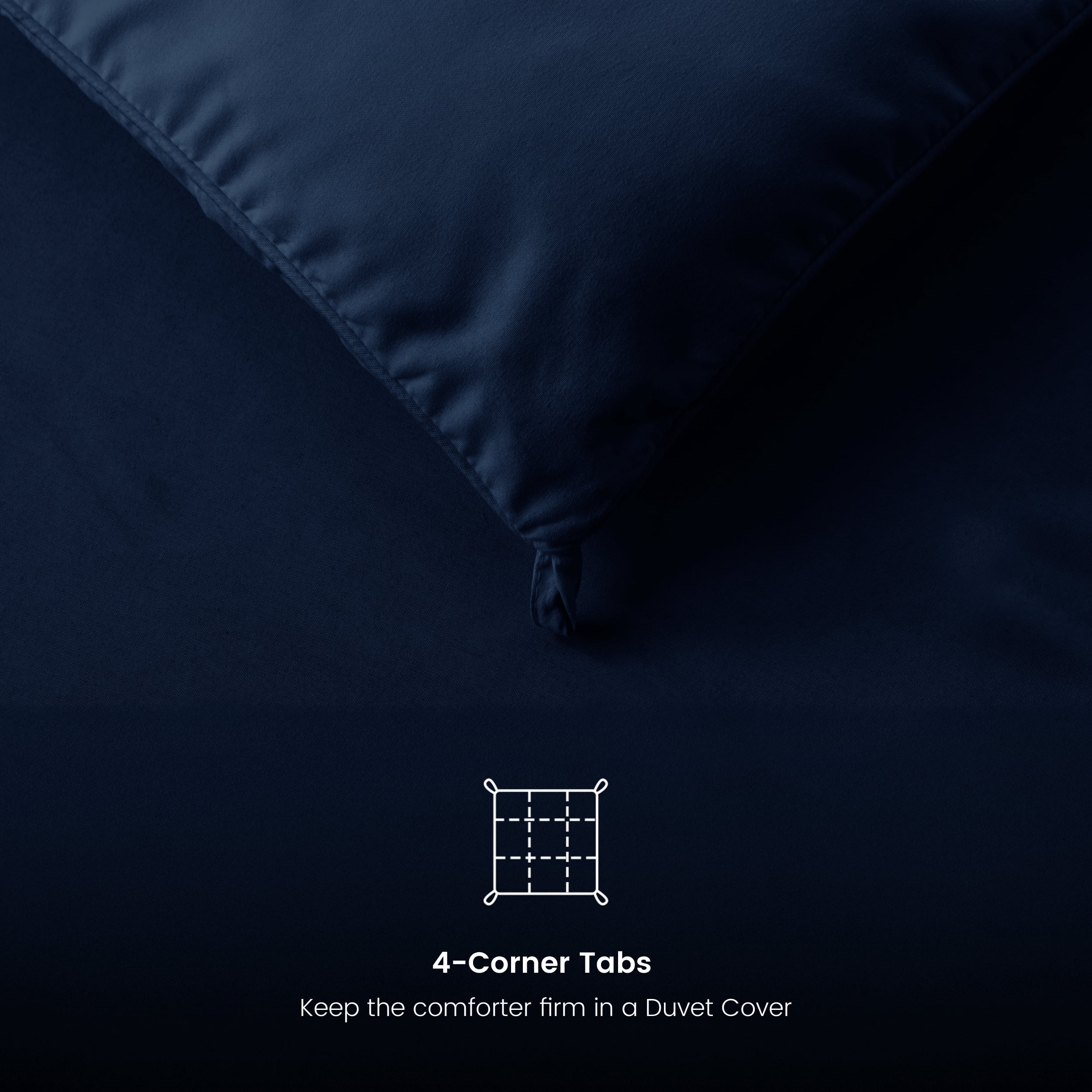 Lux Decor Collection Comforter Duvet Insert - Box Stitched Down Alternative Single Comforter - Quilted Comforter with Corner Tabs (Twin, Navy Blue)