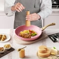 thumbnail image 6 of Innerwell 11-Inch Pink Nonstick Granite Frying Pan Skillet with Bakelite Handle, Compatible with Various Stoves, 6 of 7