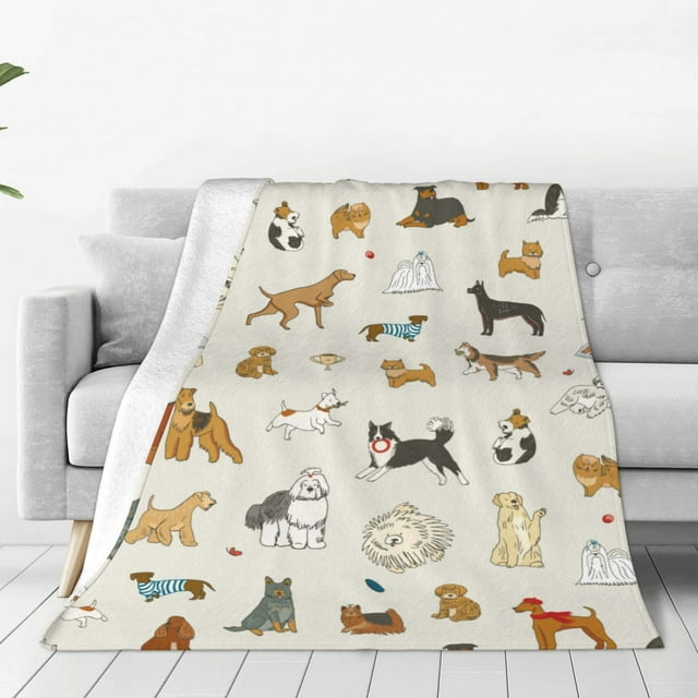 Balery Dogs Funny Pets Manta de Felpa Suave y Acogedora – Cobija de Franela Aterciopelada para Cama, Lavable y Cálida para Sofá, Mascotas, Transpirable-40"x30"