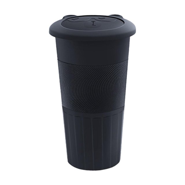 Portavasos para coche, cubo de basura para vehículo, contenedor de basura negro, cubo de basura de silicona para coche pequeño, a prueba de fugas para