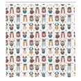 thumbnail image 2 of Ambesonne Viking Shower Curtain, Repetitive Nordic People, 69"Wx75"L, Slate Blue and Sand Brown, 2 of 4